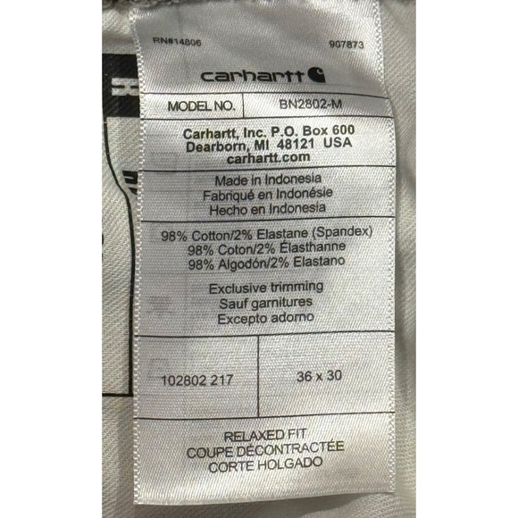 Carhartt Pants Double Knee Rugged Flex Relaxed Fit Mens Work Canvas 36x29 EUC - Picture 12 of 12